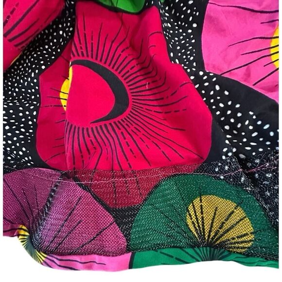 African Tribal Inspired BOHO Cotton Handmade A-Line Colorful Mini Dress Medium - Picture 6 of 15
